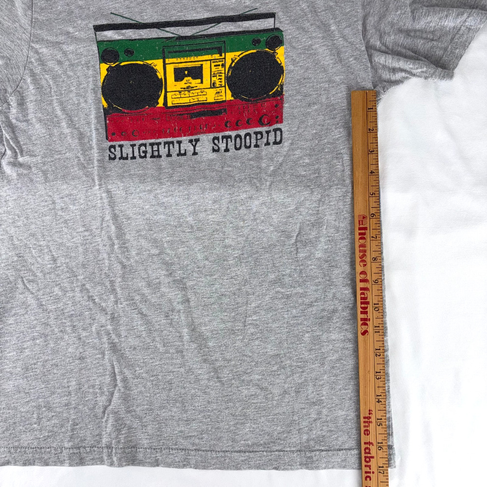 Slightly Stoopid Gray T Shirt Mens M Next Level Boombox Rasta Red Gold Green - Picture 4 of 9